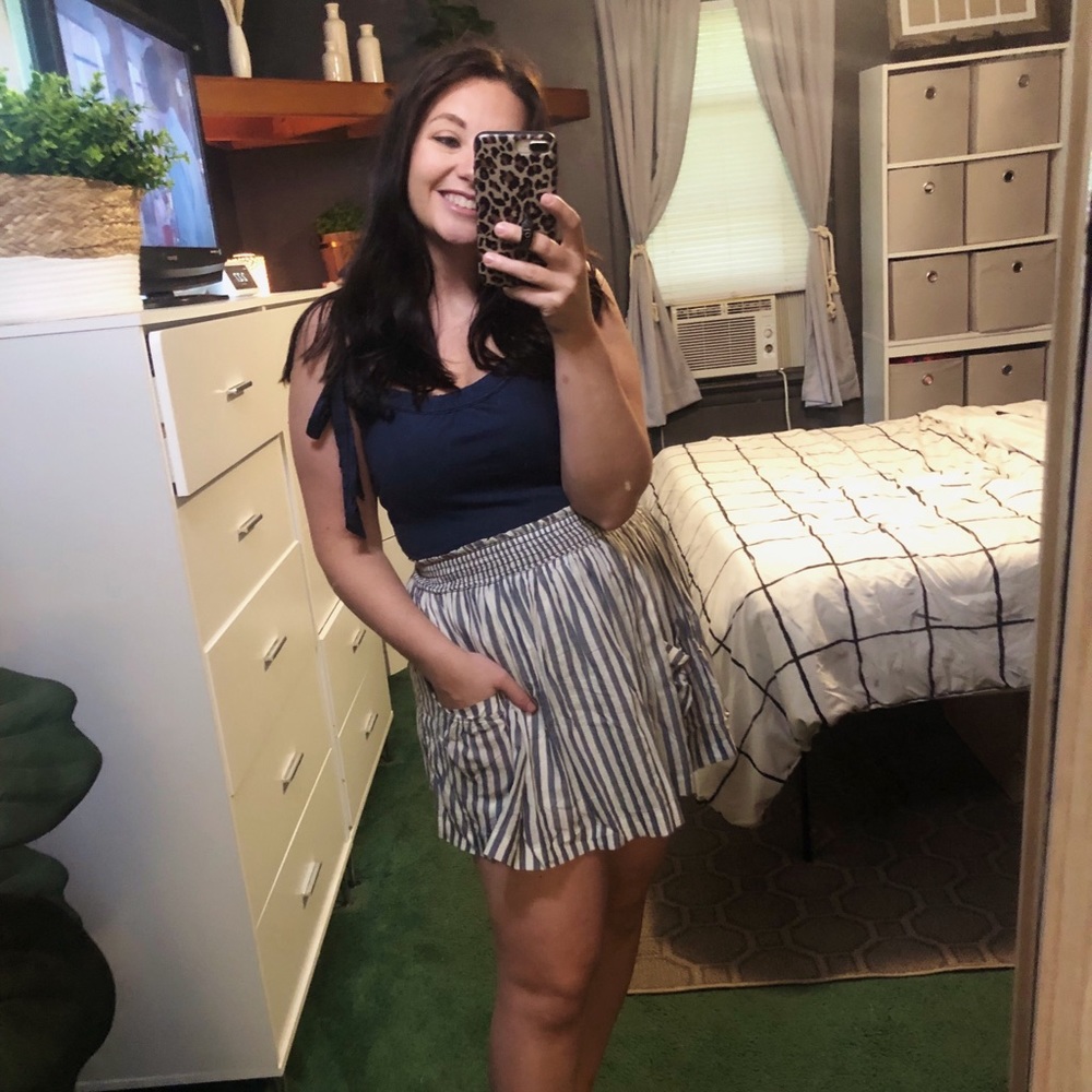 Hollister Blue & White Striped Tank Dress